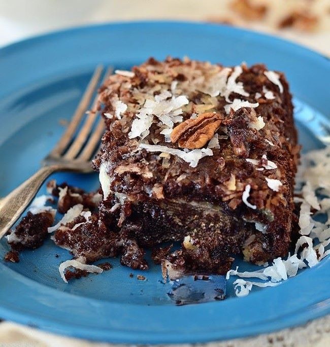 Upside-down German Chocolate Cake Recipe