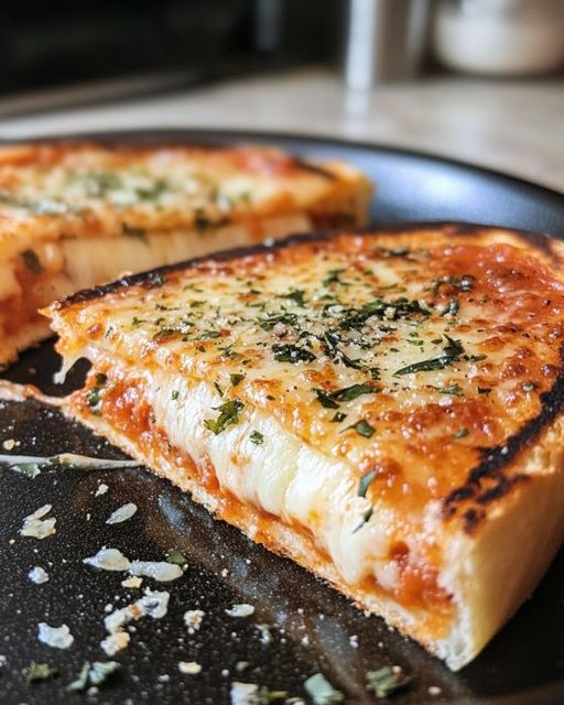 Garlic Parmesan Pizza Grilled Cheese Recipe