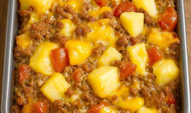 Cowboy Potato Casserole with Tomatoes Recipe
