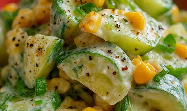 Southern Creamy Cucumber and Corn Salad Recipe