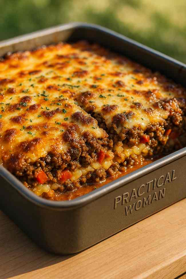 Beef & Pepper Cheesy Bake Recipe