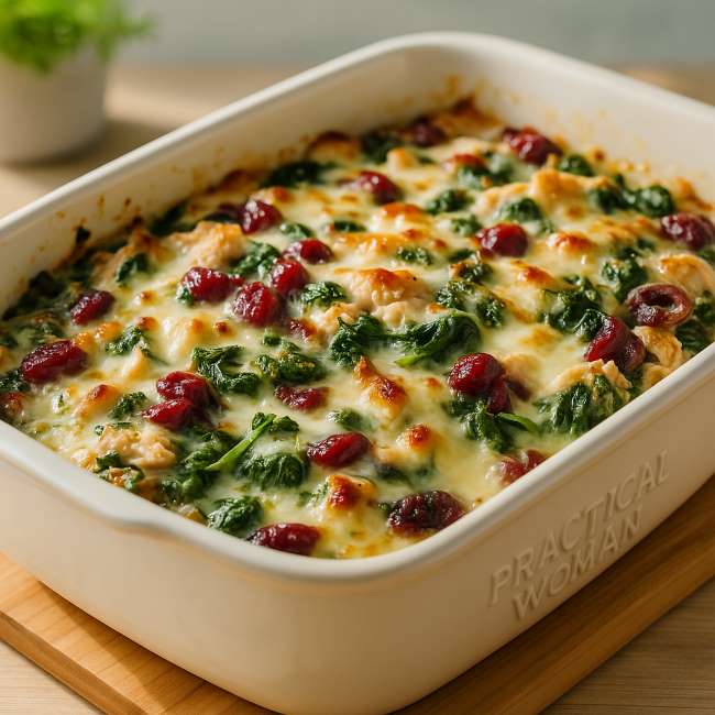 Cranberry Turkey Spinach Casserole