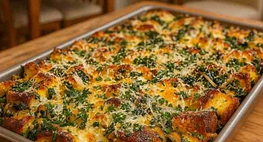 Cheesy Spinach and Mushroom Strata Recipe