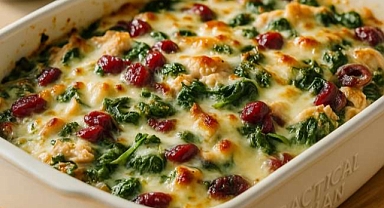 Cranberry Turkey Spinach Casserole