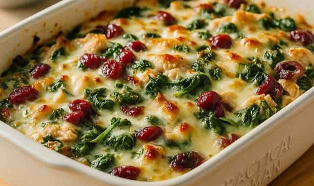 Cranberry Turkey Spinach Casserole