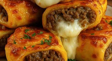 Garlic Butter Cheeseburger Rollups Recipe