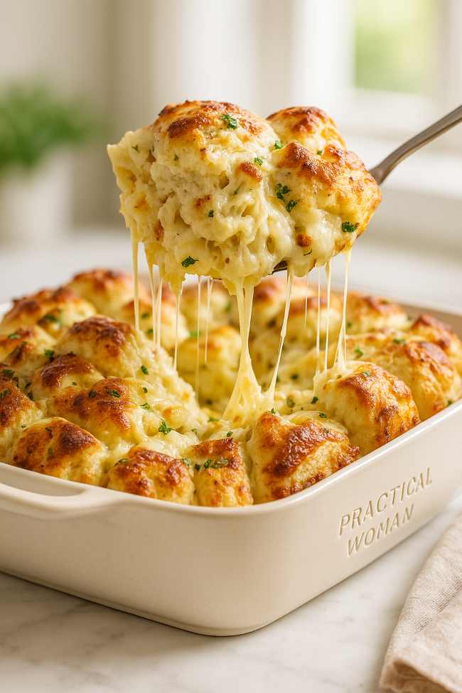 Cheesy Pull-Apart Potluck Casserole Recipe