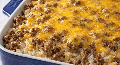 Beef and Instant Rice Casserole Recipe