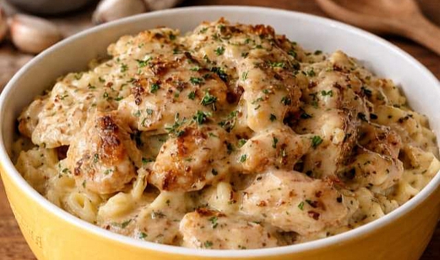 One-Pan Chicken with Creamy Buttered Noodles Recipe