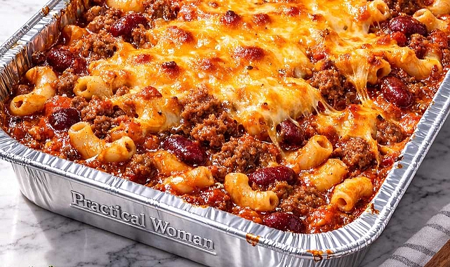 Oven Baked 3-Ingredients Chili Mac Casserole Recipe