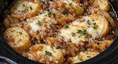 Slow Cooker French Onion Potatoes Recipe