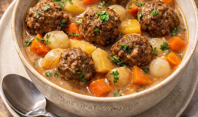 Slow Cooker Meatball and Potato Stew Recipe