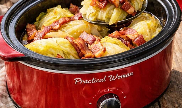 3-Ingredient Slow Cooker Bacon and Cabbage Recipe