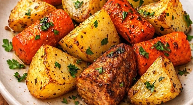 4-Ingredient Roasted Potatoes and Carrots Recipe