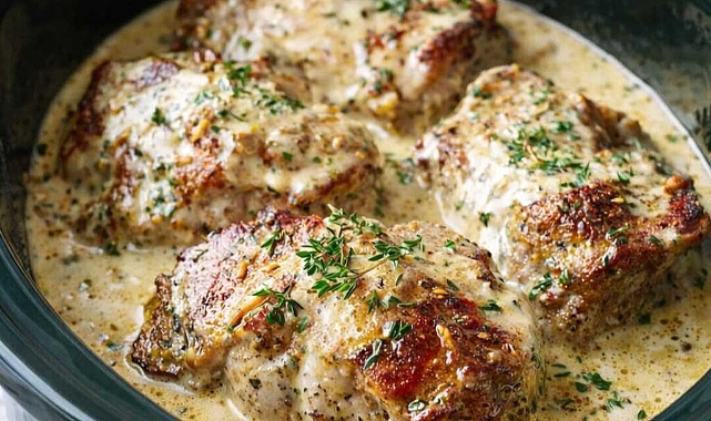 5-Ingredient Slow Cooker Ranch Pork Chops Recipe