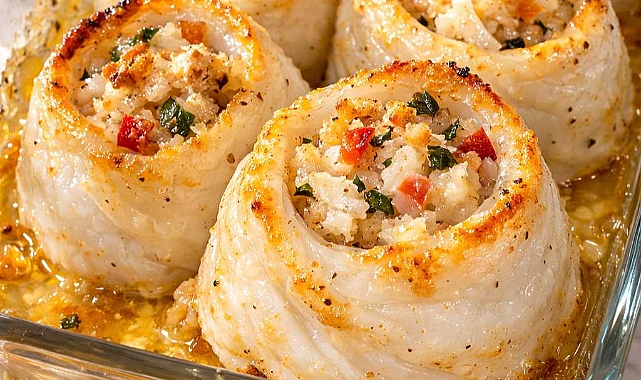 Oven Baked 3-Ingredients Crab Stuffed Flounder Recipe