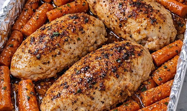 Oven Baked 4-Ingredients Amish Carrot Patch Chicken Recipe