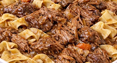 Oven Baked Pot Roast and Noodle Casserole Recipe