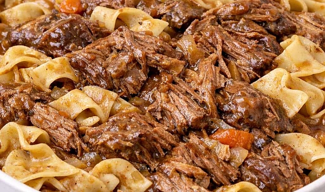 Oven Baked Pot Roast and Noodle Casserole Recipe
