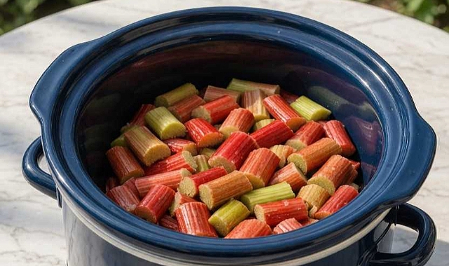 3-Ingredient Slow Cooker Rhubarb Dessert Recipe