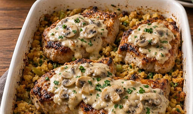 Oven-Baked Pork Chop Stuffing Bake Recipe