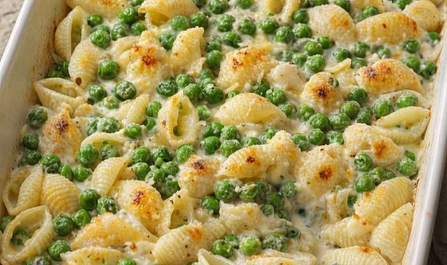 Oven-Baked Spring Pea Shell Pasta Recipe