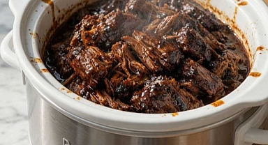 Slow Cooker 4-Ingredient Balsamic Shredded Beef Recipe