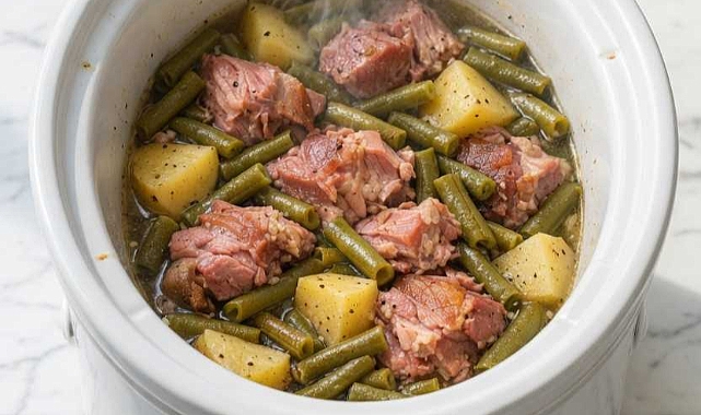 Slow Cooker Amish Ham and Green Beans Recipe
