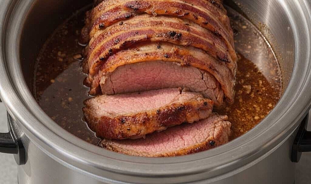 Slow Cooker Bacon Wrapped Sirloin Roast Recipe