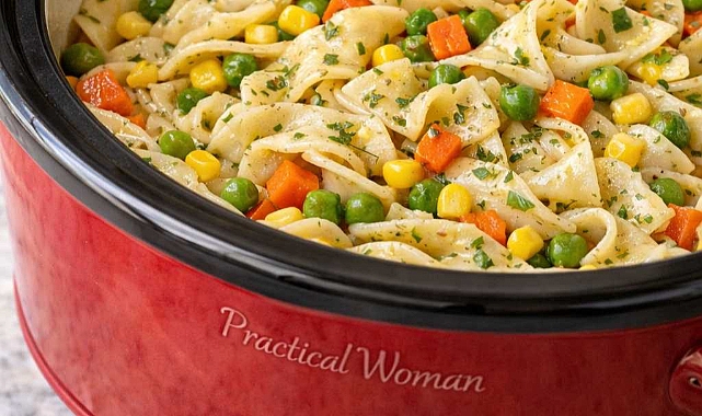 Slow Cooker Mixed Veggie Noodles Recipe