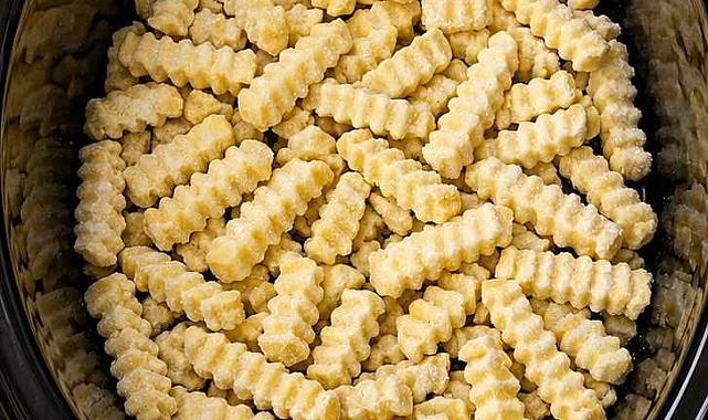 4-Ingredient Slow Cooker Cheesy Onion Fries Recipe