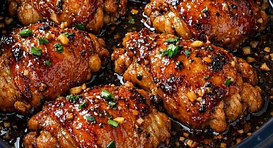 4-Ingredient Slow Cooker Honey Glazed Chicken Thighs Recipe