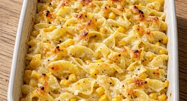 Oven Baked 4-Ingredient Amish Creamy Corn Noodles Recipe