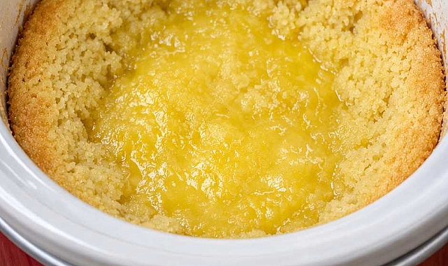 Slow Cooker 3-Ingredient Lemon Pudding Cake Recipe