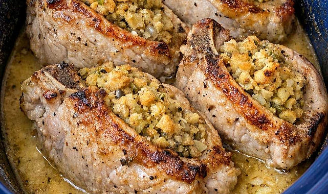 Slow Cooker Stuffed Pork Chops Recipe