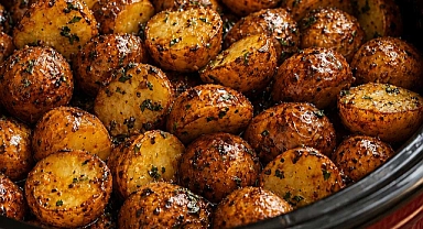 4-Ingredient Slow Cooker Glazed Herb Baby Potatoes