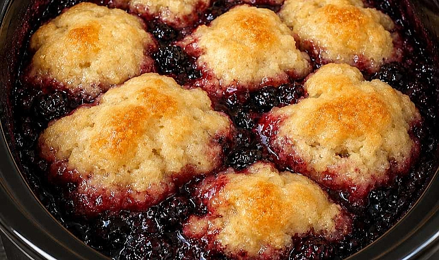 Slow Cooker 4-Ingredient Blackberry Grunt Recipe