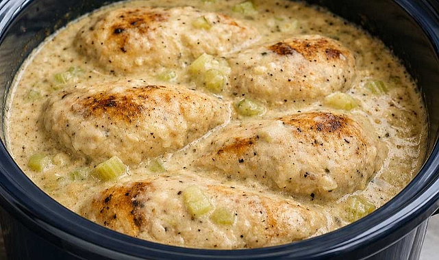 Slow Cooker 4-Ingredient Cream of Celery Chicken Recipe