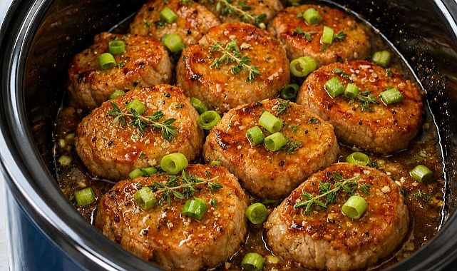 Slow Cooker Champagne Glazed Pork Medallions Recipe