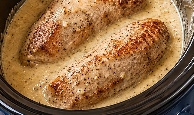 Slow Cooker Creamy Garlic Pork Tenderloin Recipe