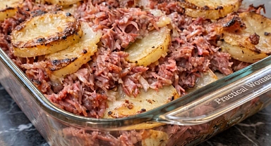 Oven Baked 3-Ingredient Canned Corned Beef Potato Bake Recipe