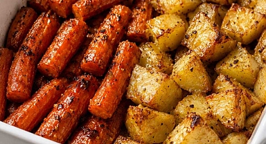Oven Baked 4-Ingredients Amish Carrot and Potato Roast Recipe