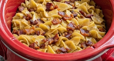 Slow Cooker 5-Ingredient Amish Bacon Fat Noodles Recipe