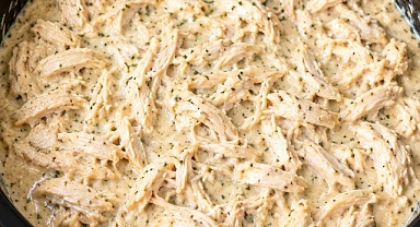 Slow Cooker 4-Ingredient Amish Wedding Chicken Recipe