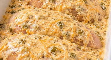 Creamy Green Chile Taco Baked Chicken Recipe