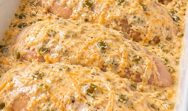 Creamy Green Chile Taco Baked Chicken Recipe