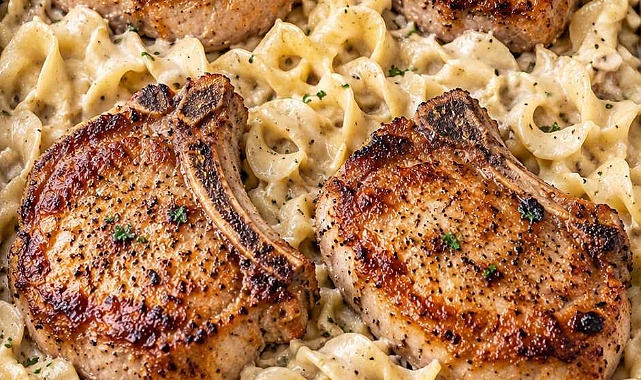 Oven-Baked Amish Pork Chop Noodle Bake Recipe