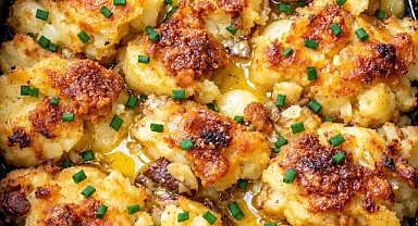 Slow Cooker 4-Ingredient Smashed Potato Bake Recipe