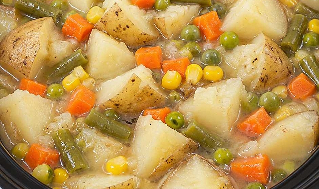 3-Ingredient Poor Man's Potato and Canned Mixed Vegetables Recipe