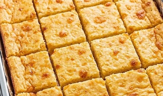 Oven Baked 4-Ingredient Cheese Puff Squares